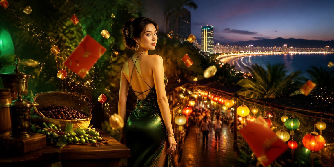 Phong bì đỏ may mắn và ưu đãi thưởng tại quán cà phê Đà Nẵng bên bờ biển