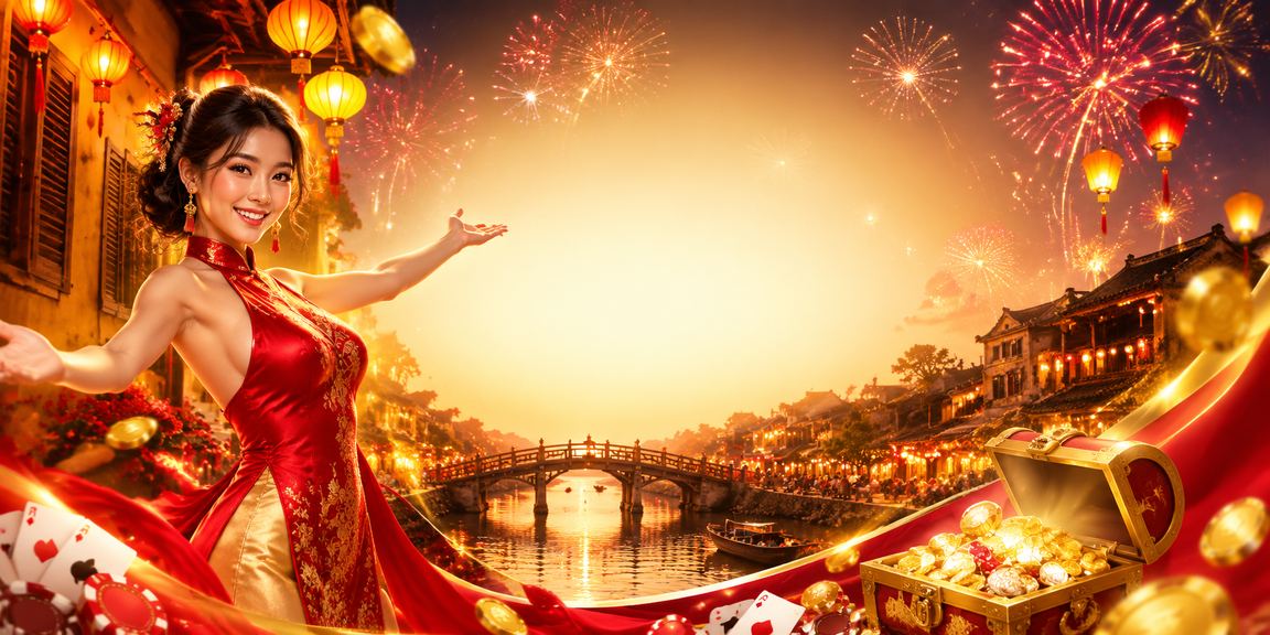 Lễ hội trò chơi bài tại Hội An với không khí sôi động và đèn lồng rực rỡ về đêm
