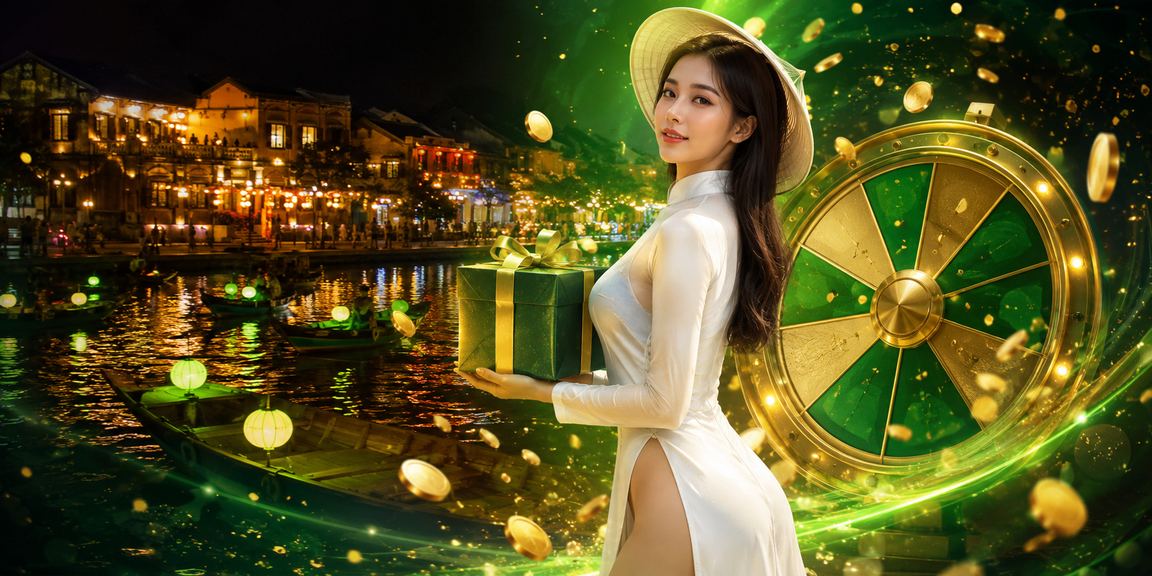 Người chơi trải nghiệm roulette tại Hội An với trang phục áo dài truyền thống